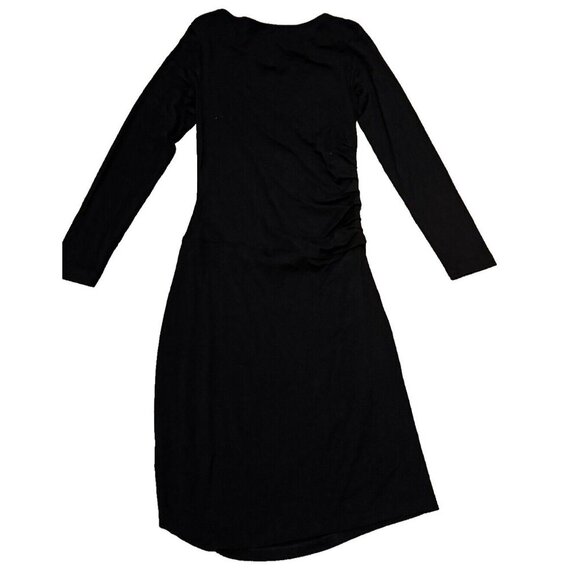 Peserico elastic stretchy ruched middle dress black classy dress size 42 - Picture 6 of 6